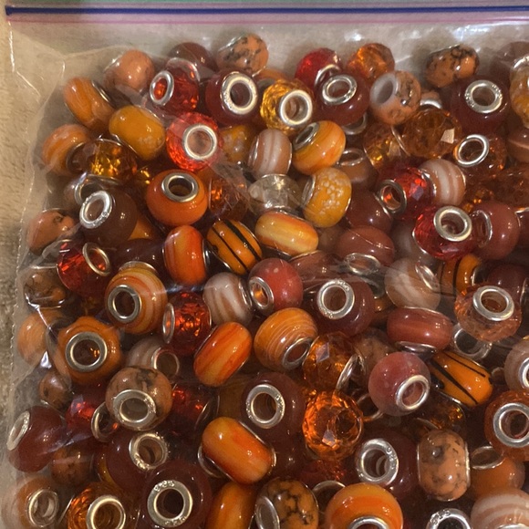 Other - Orange/silver bead lot